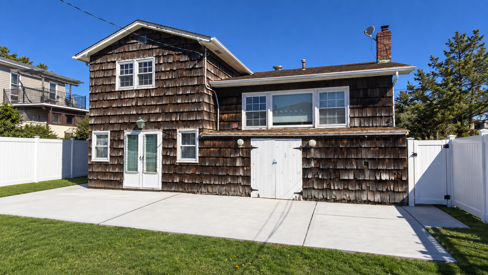 Backyard Shake Siding Replacement before